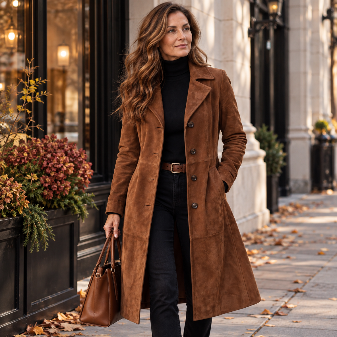 Disa | Vintage mocka finish – Long coat