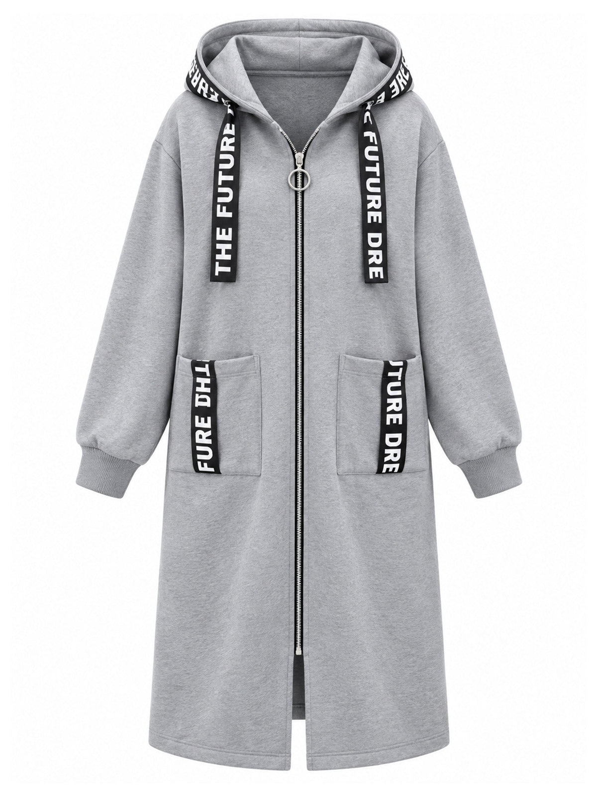 Women's oversized hooded sweatshirt coat