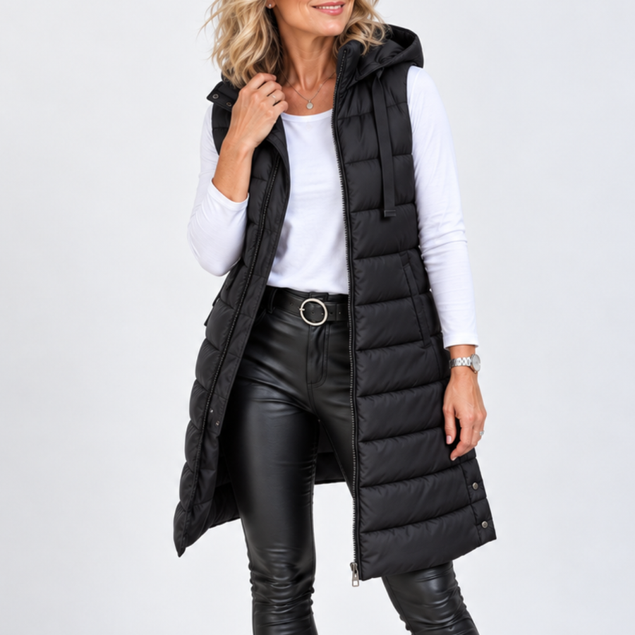 RAIN™ - Casual Sleeveless Hood Long Puffer Vest
