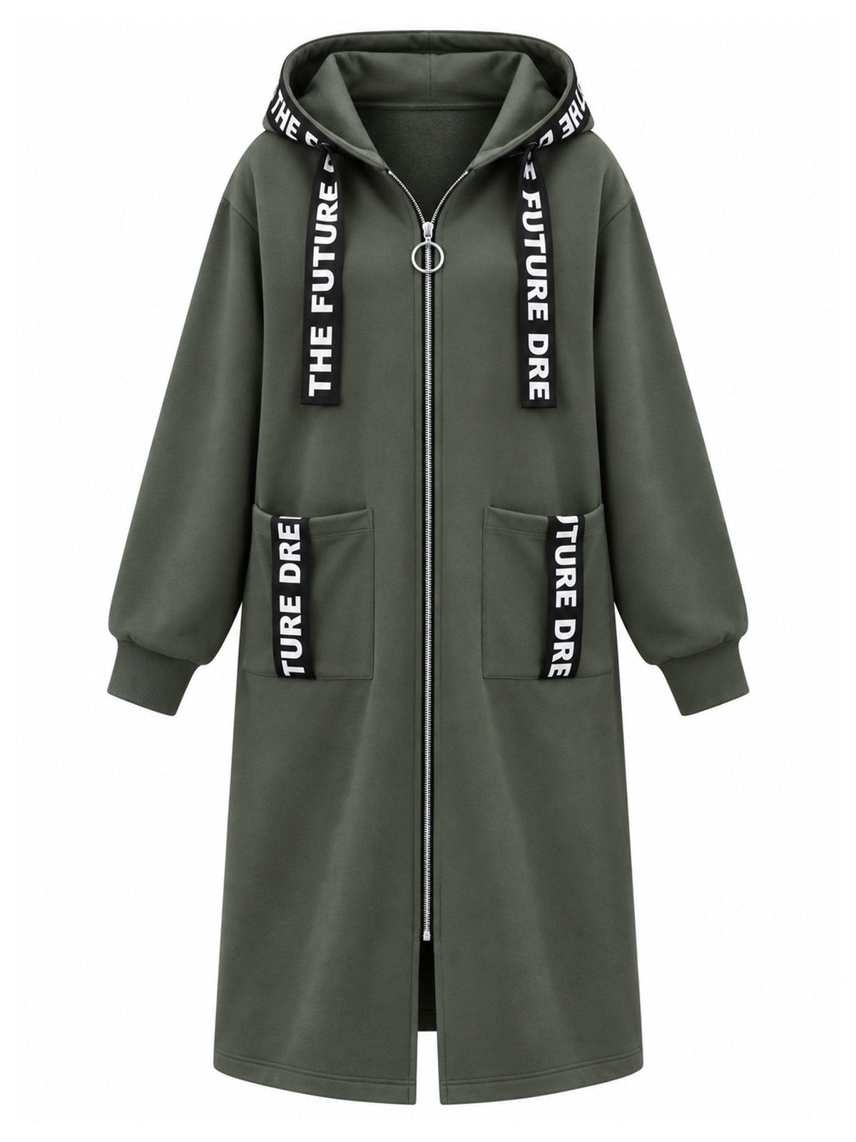 Women's oversized hooded sweatshirt coat