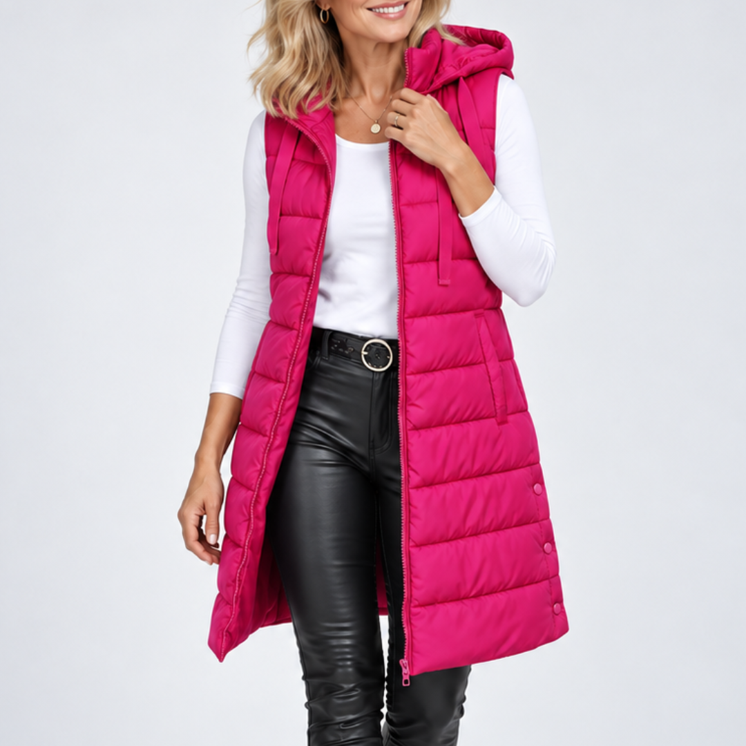 RAIN™ - Casual Sleeveless Hood Long Puffer Vest
