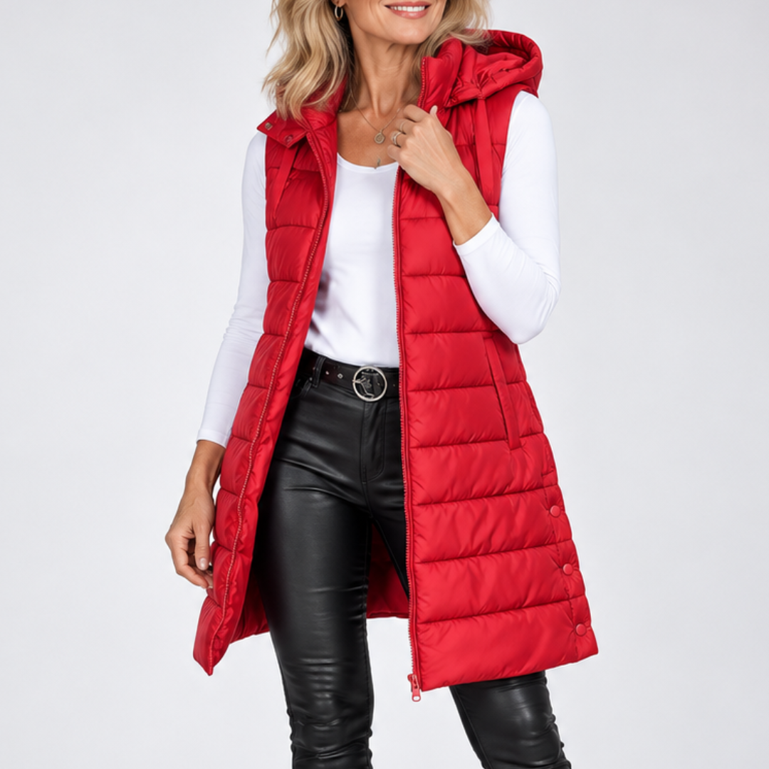 RAIN™ - Casual Sleeveless Hood Long Puffer Vest