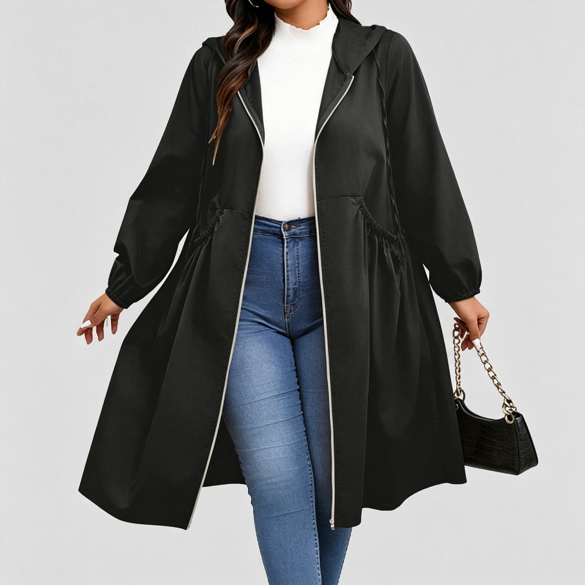 Elara | Cinched Hooded Coat
