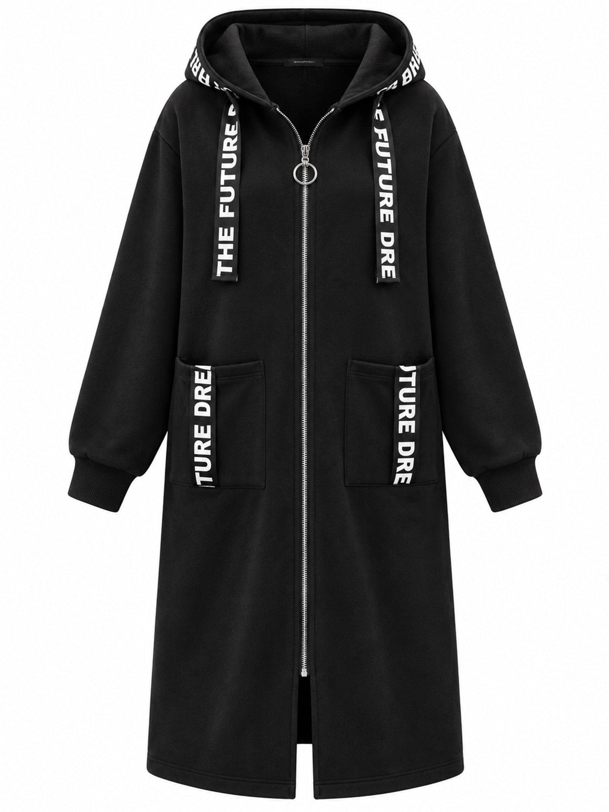 Women's oversized hooded sweatshirt coat