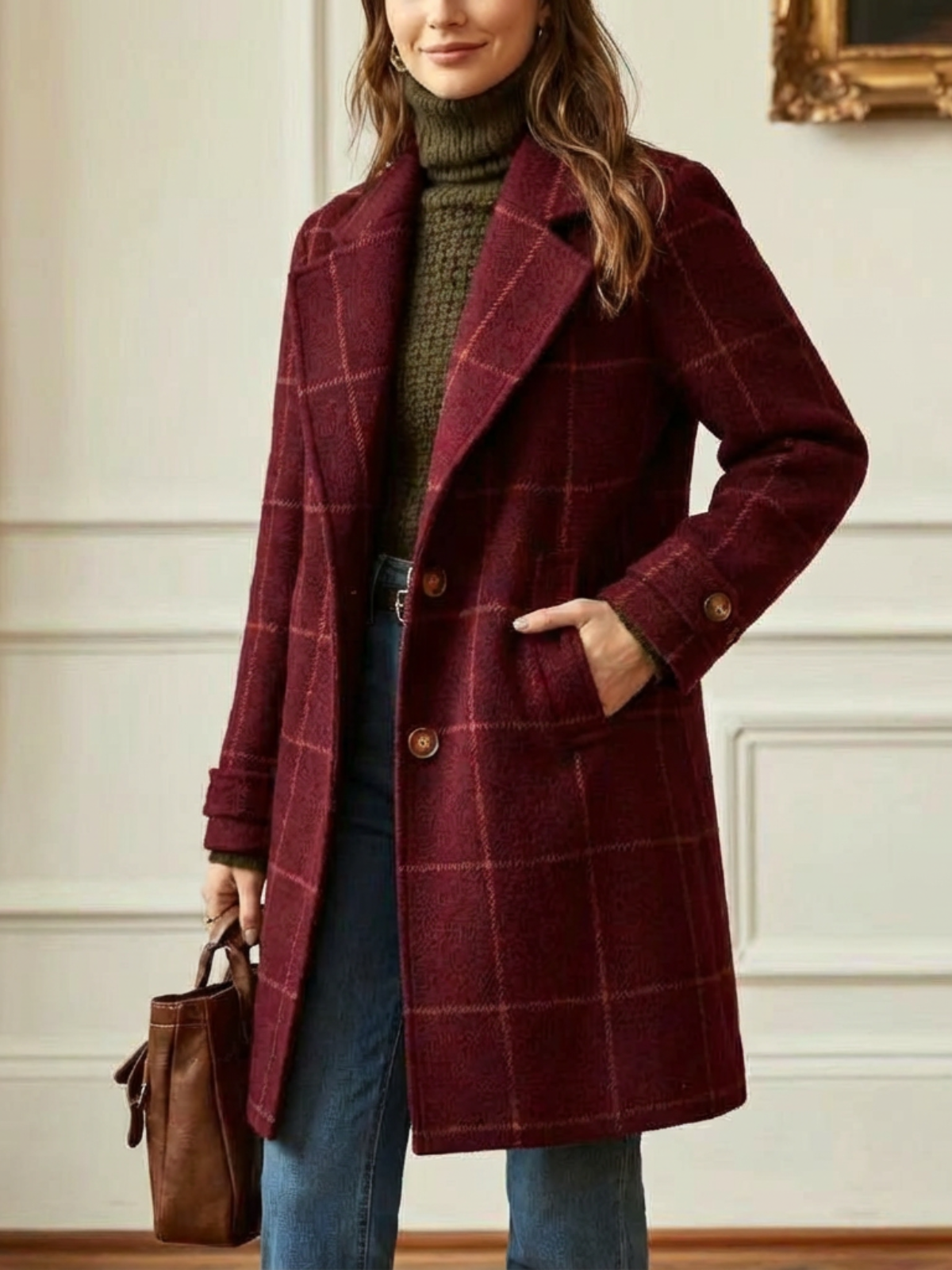 Elowen | Timeless Plaid Long Coat