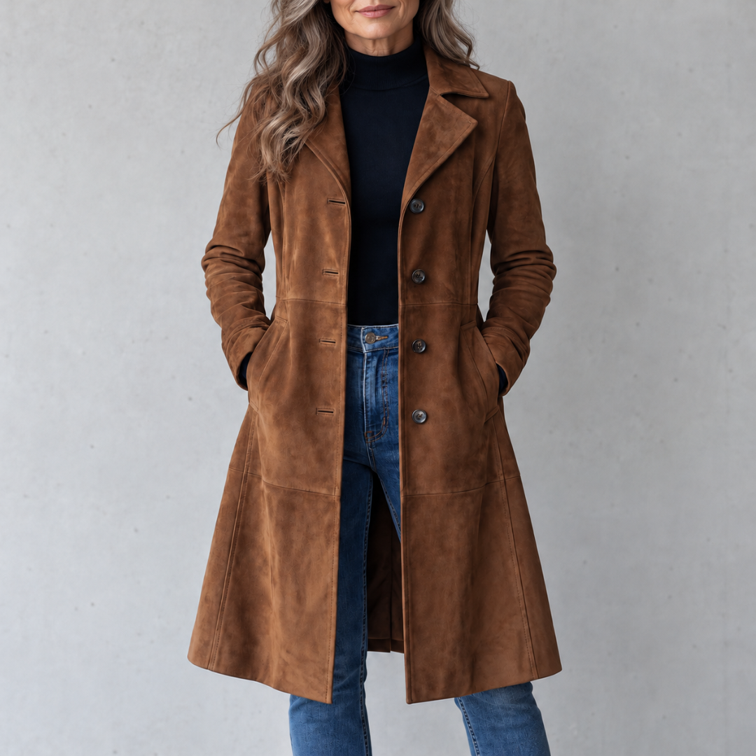 Disa | Vintage mocka finish – Long coat