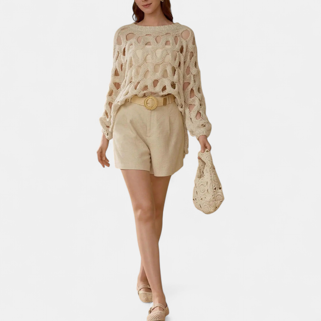 MARINA™ – Openwork Crochet Pullover Sweater
