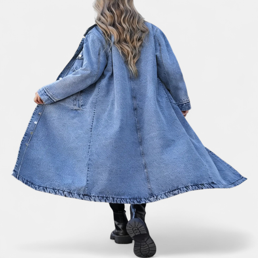 BRISEIS™ – Oversized Long Denim Coat