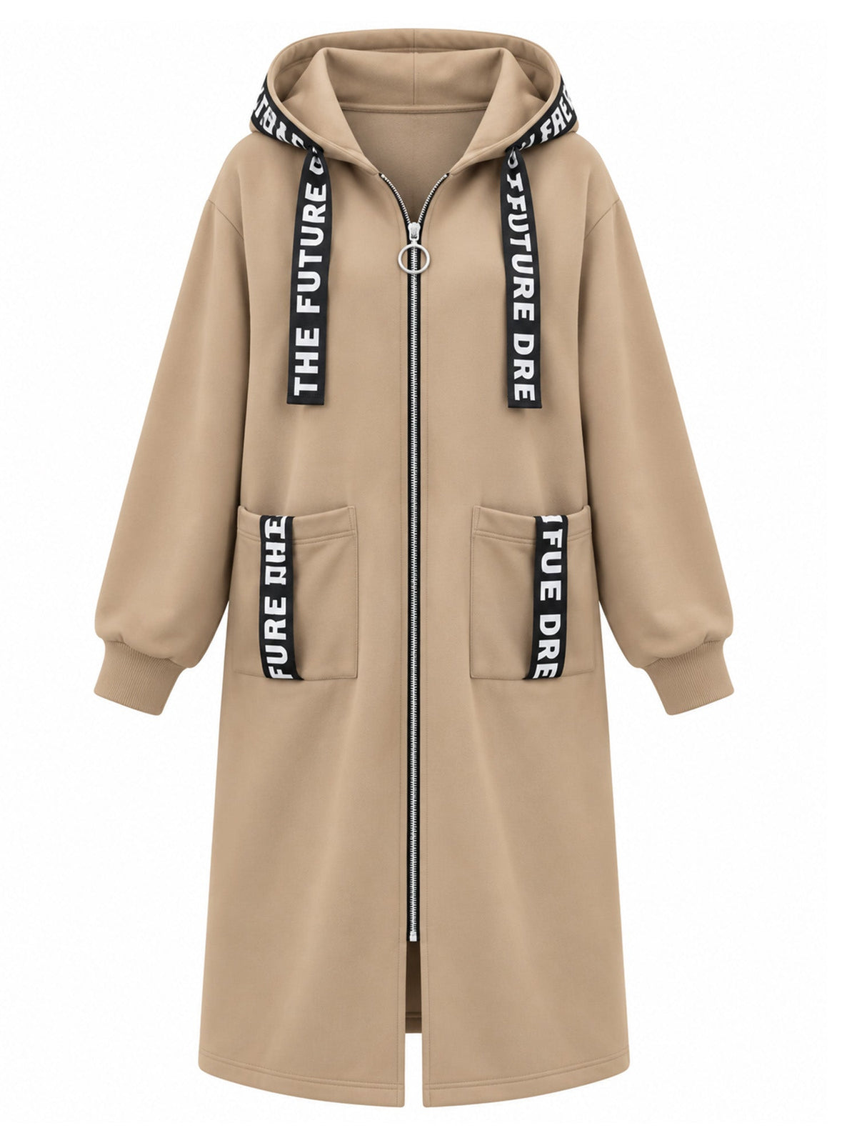 Women's oversized hooded sweatshirt coat