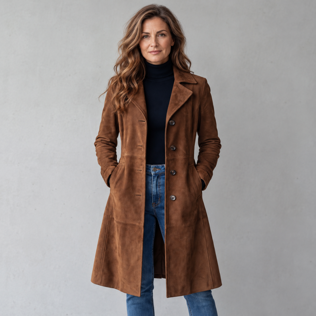 Disa | Vintage mocka finish – Long coat