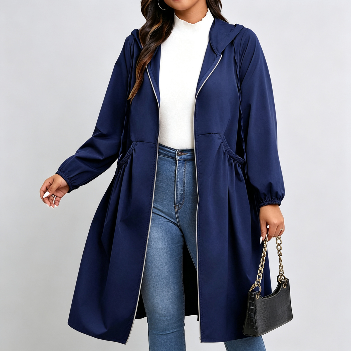 Elara | Cinched Hooded Coat