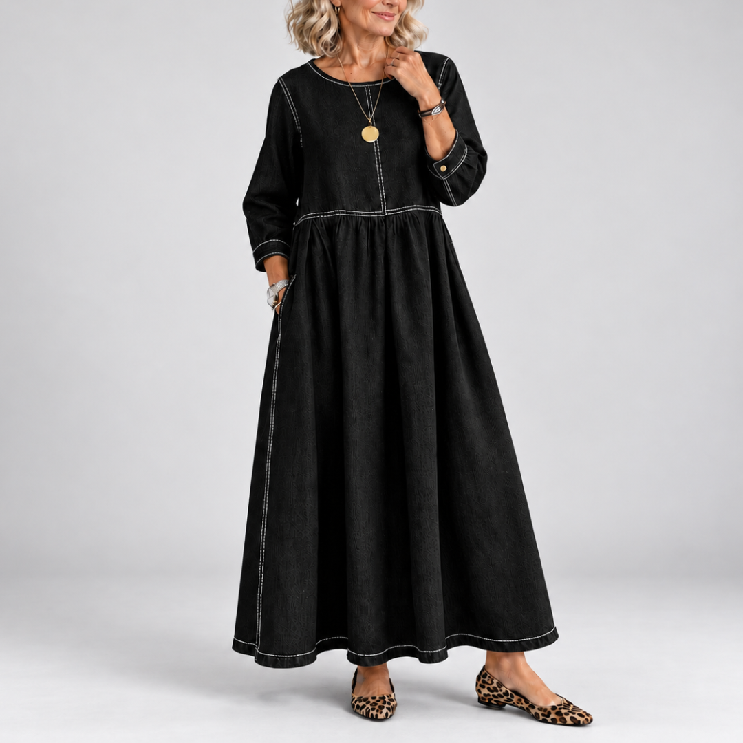 Zephyrelle - Vintage Denim Maxi Dress