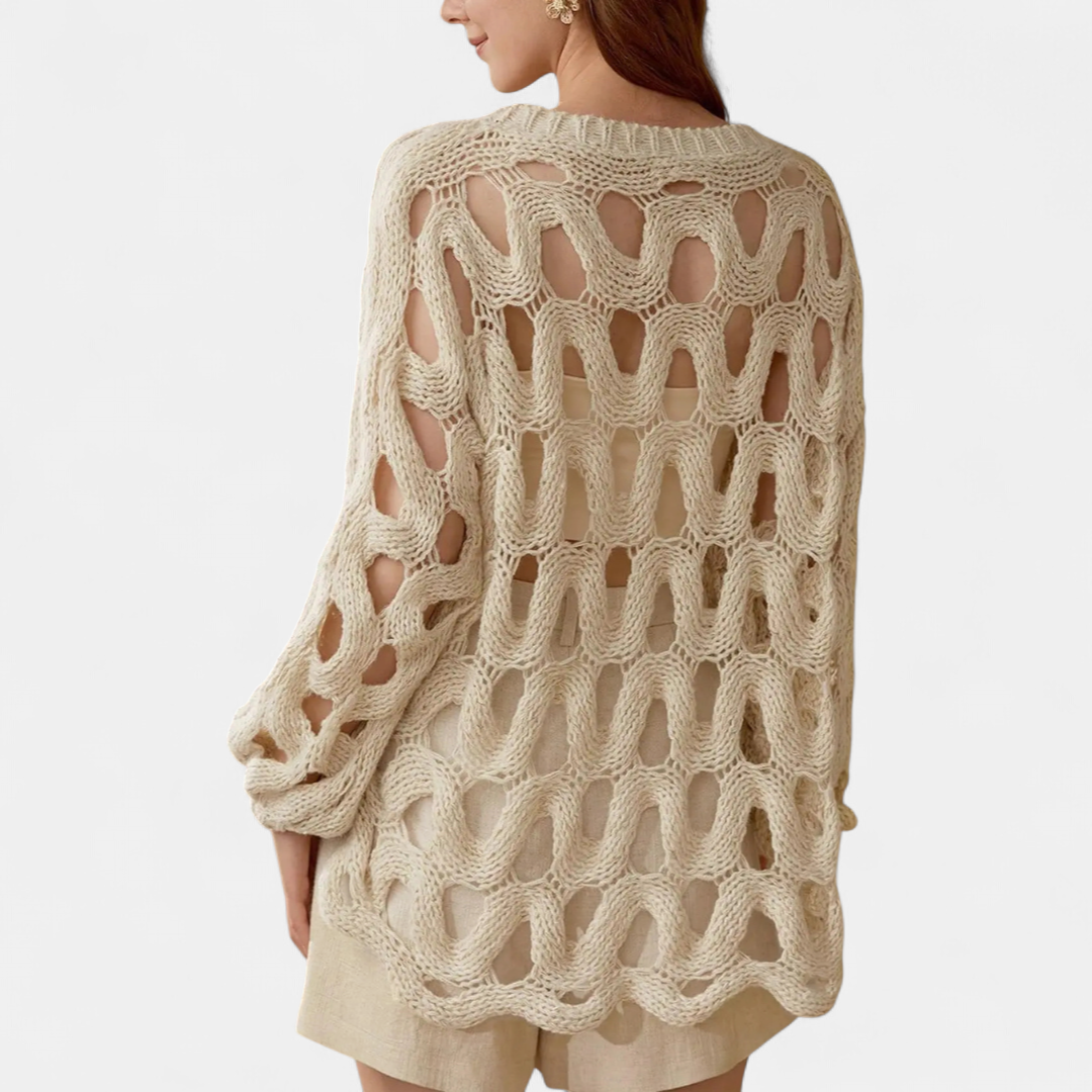MARINA™ – Openwork Crochet Pullover Sweater