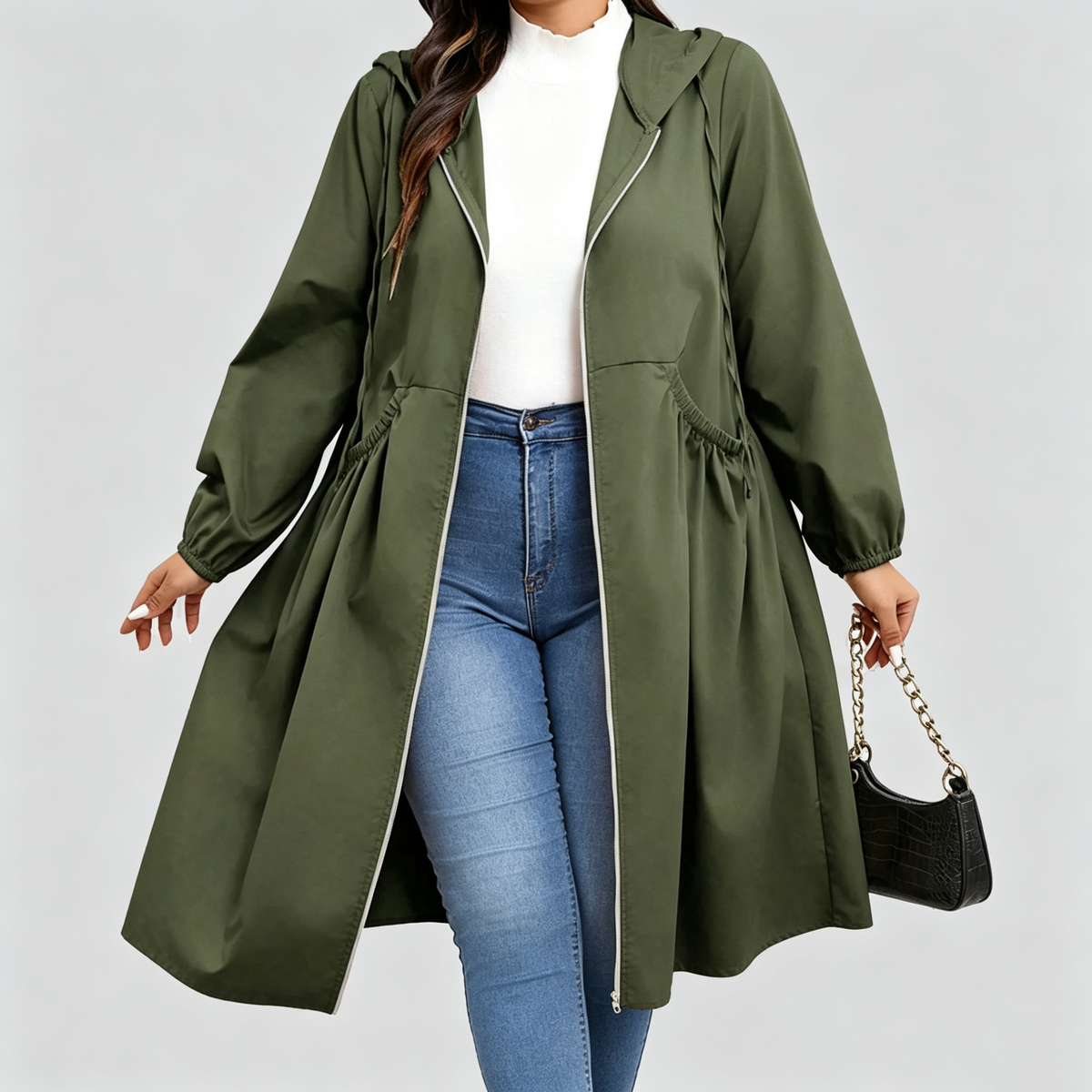 Elara | Cinched Hooded Coat