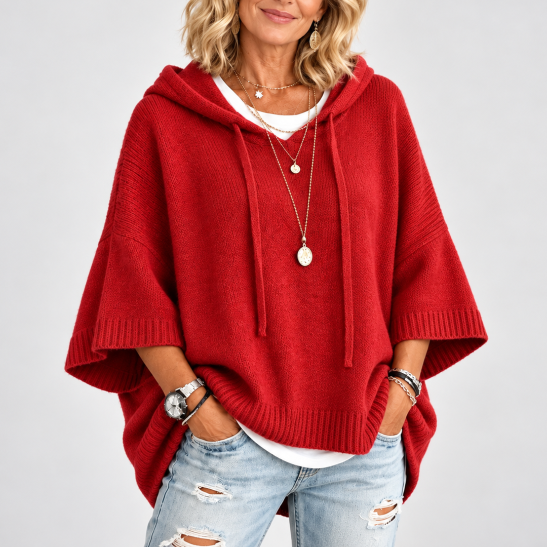Camille | Charcoal Poncho Sweater