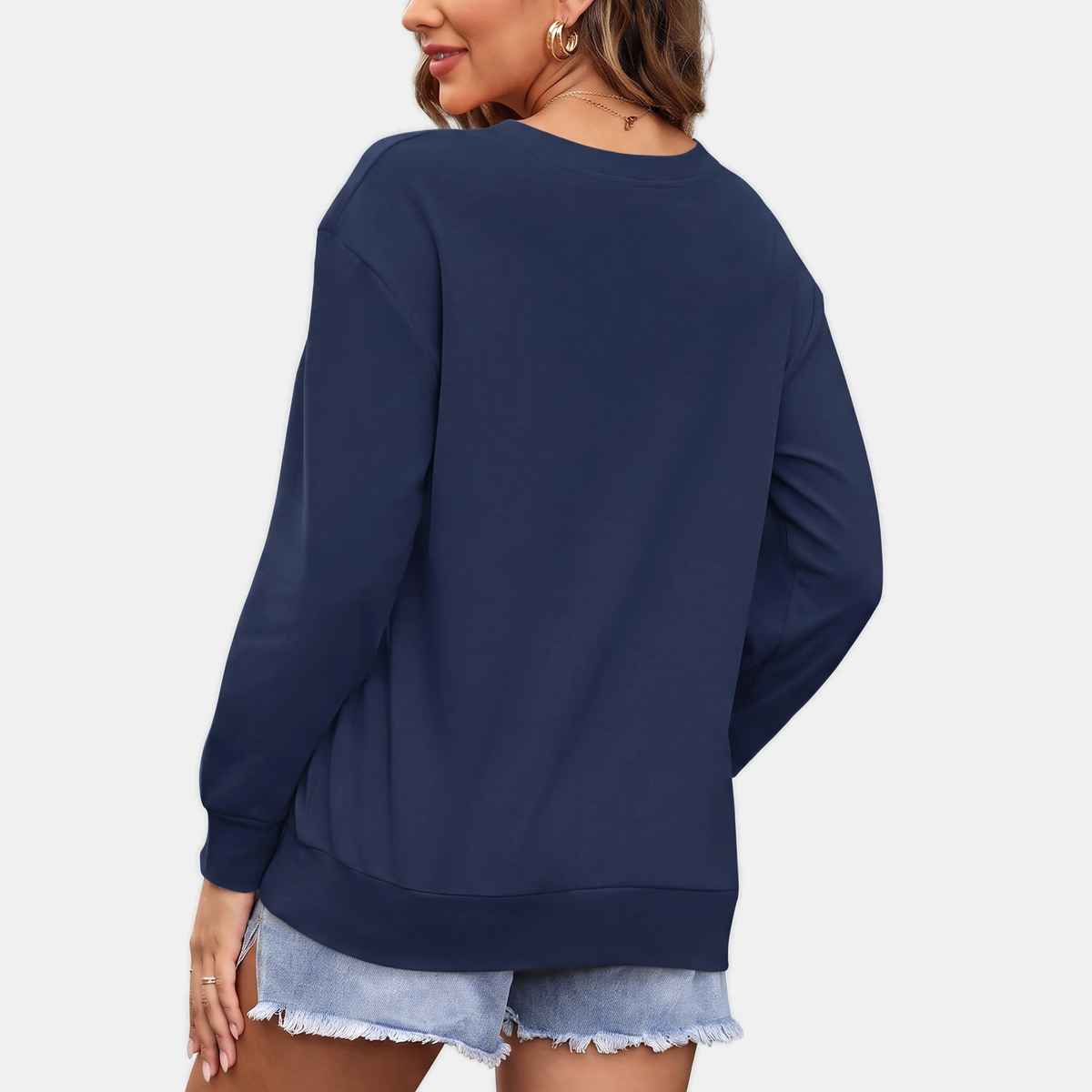 Women's Crewneck Kangaroo Pocket Oversized Sweatshirt