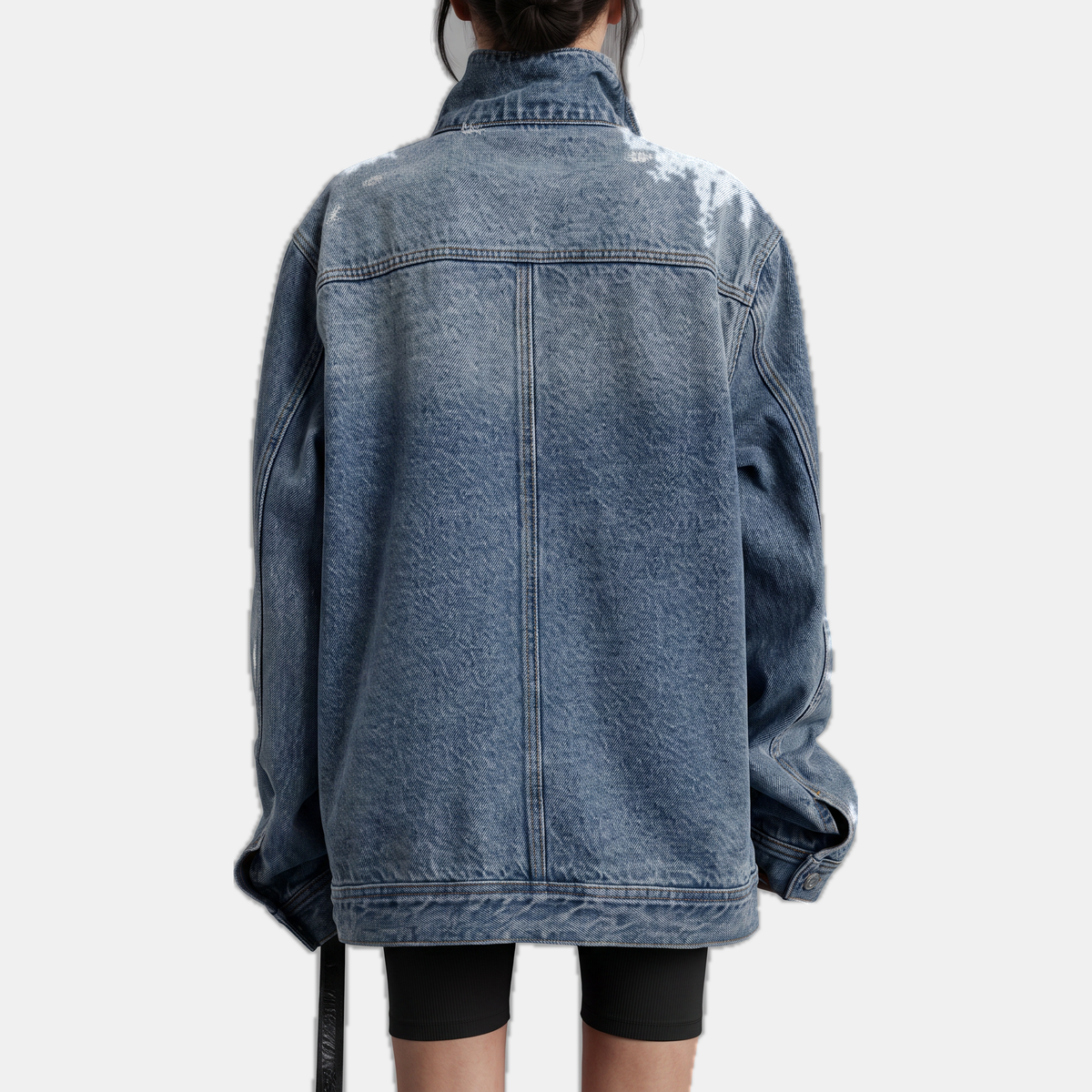 Women's Asymmetric Button Front Oversized Denim Jacket