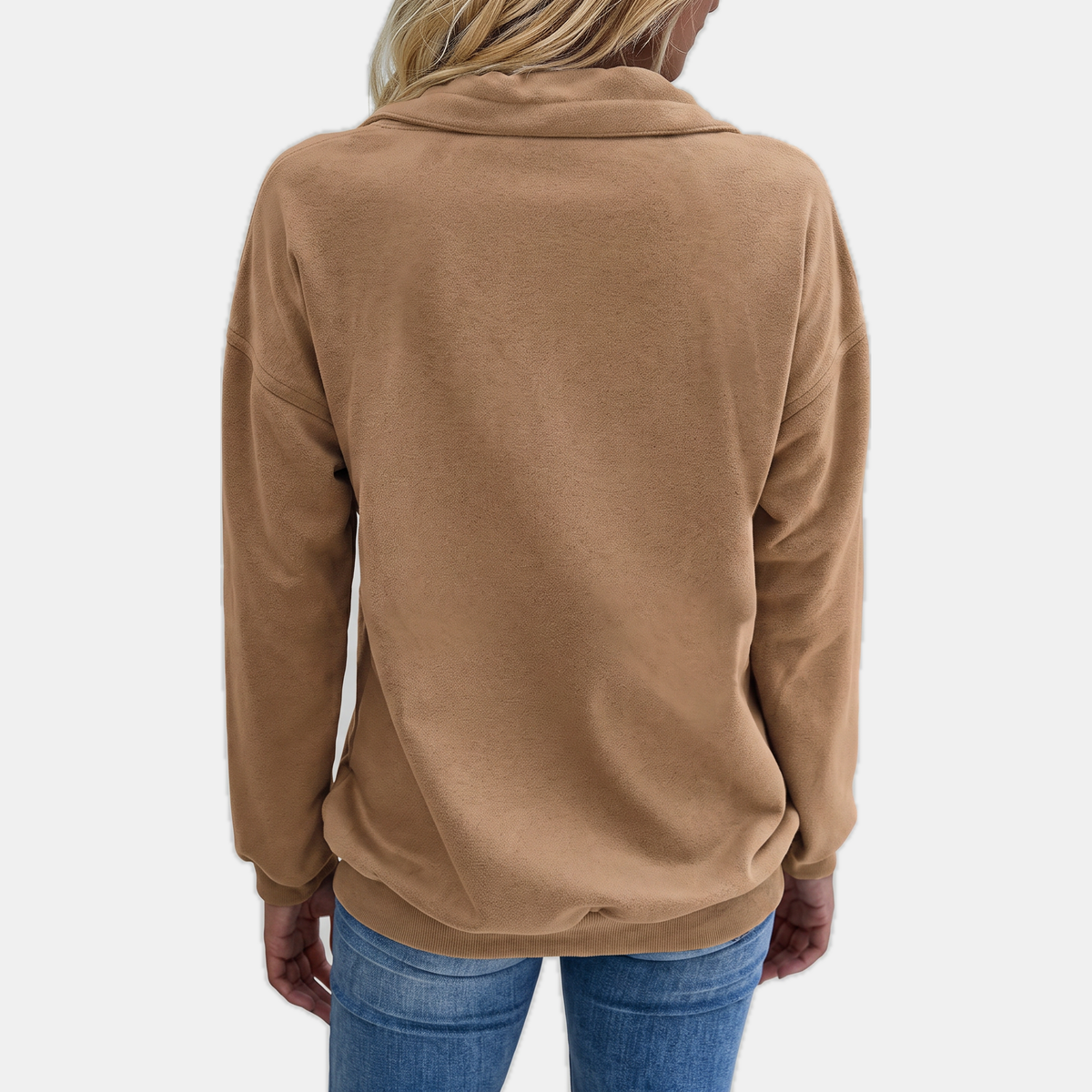 Women's Half Zip Fleece Hoodie Sweatshirt Oversized Pullover