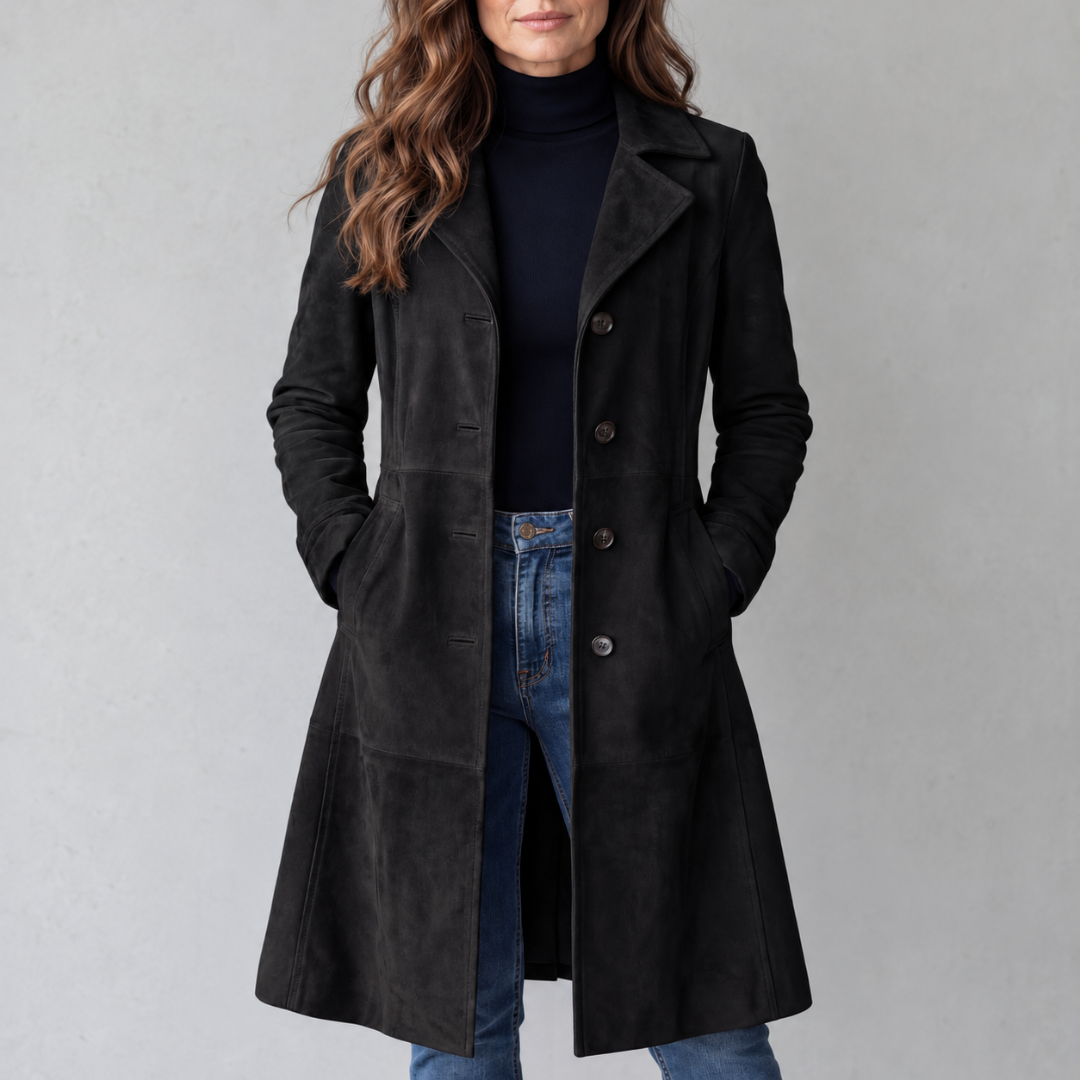 Disa | Vintage mocka finish – Long coat