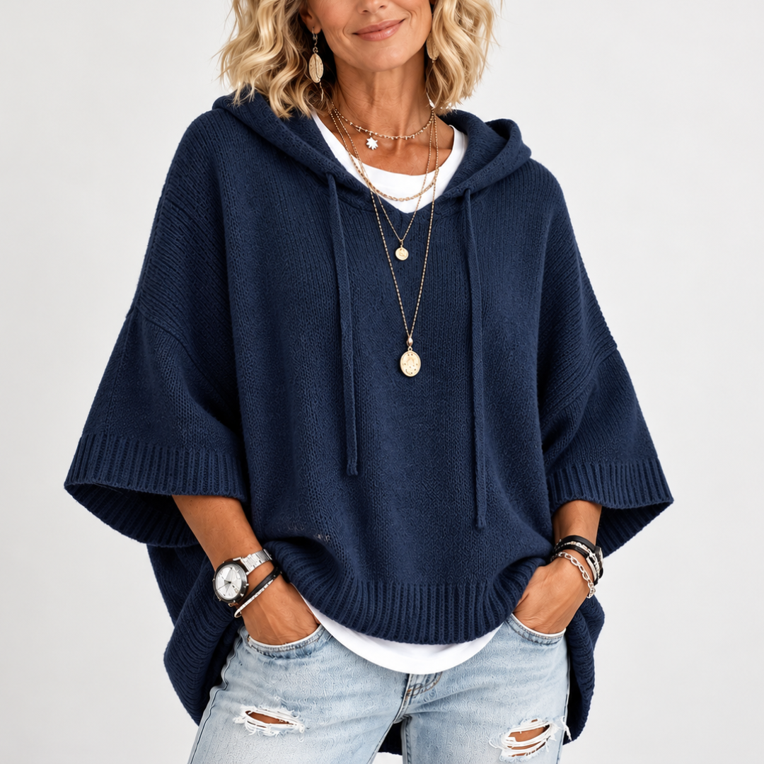 Camille | Charcoal Poncho Sweater