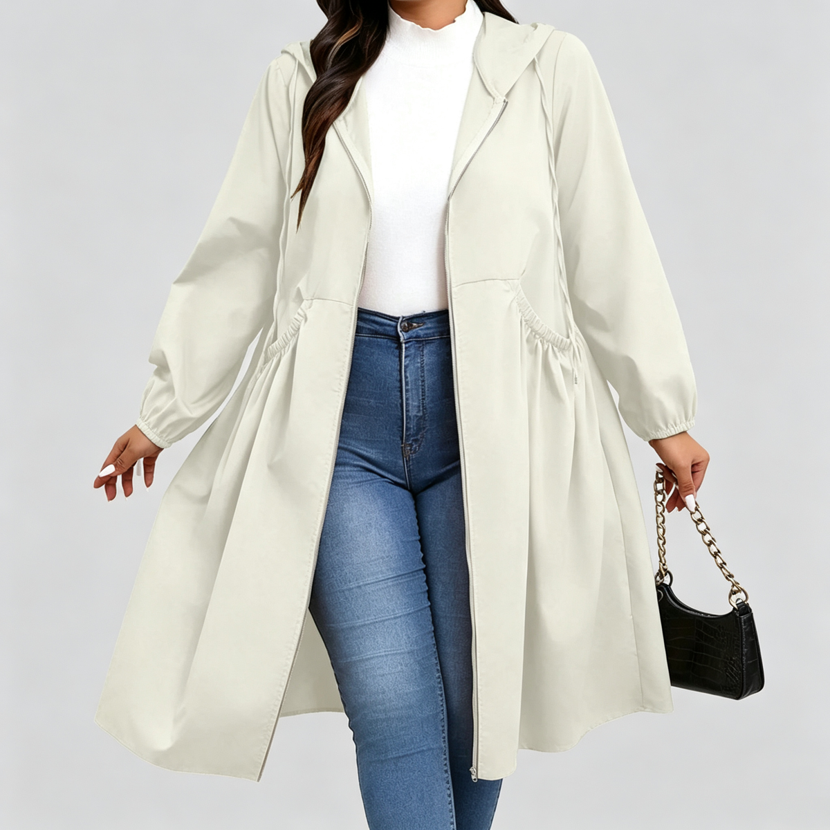 Elara | Cinched Hooded Coat