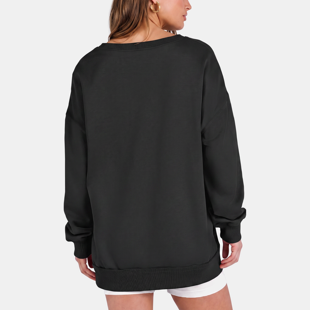 Women's Oversized V Neck Sweatshirt Long Sleeve Tunic Pullover