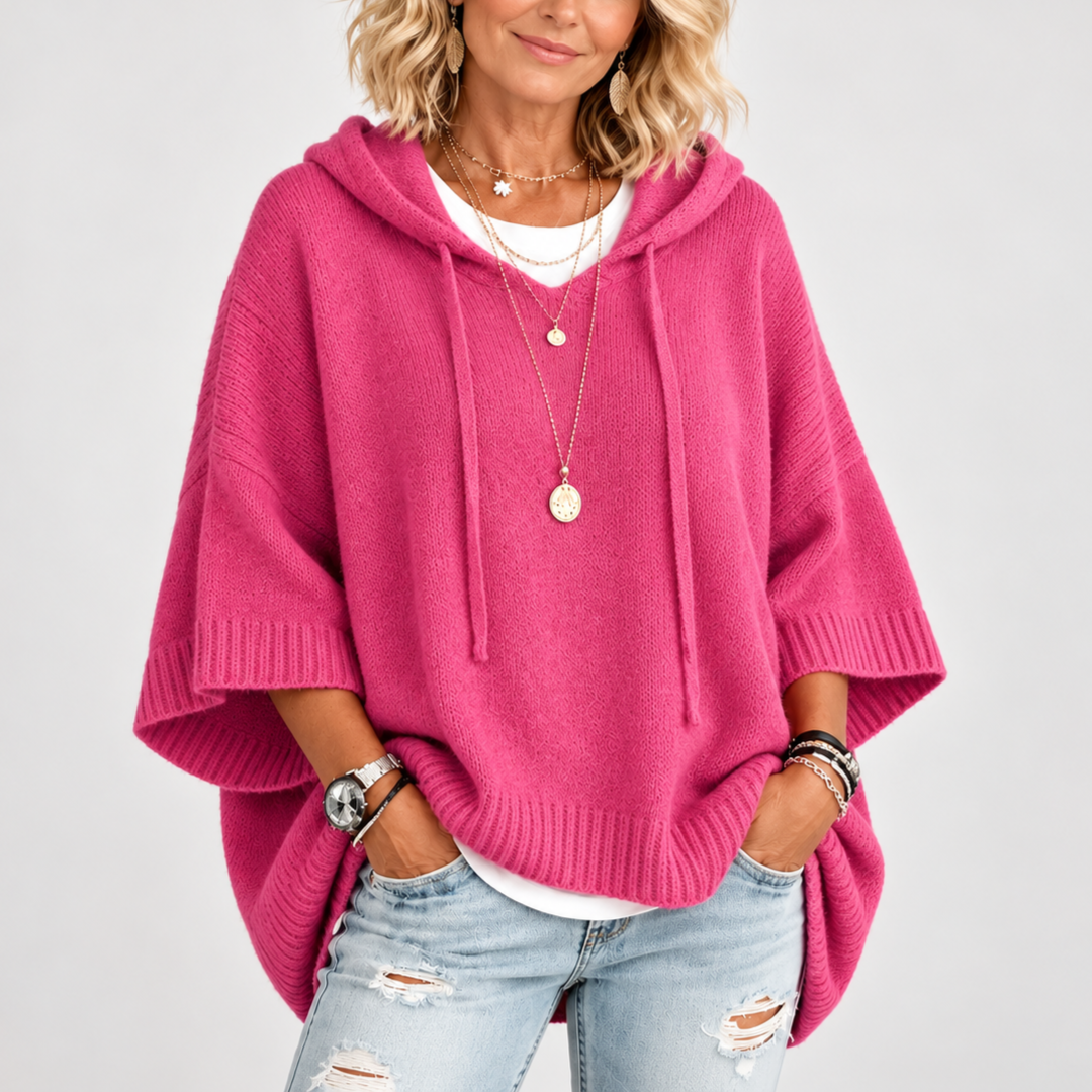 Camille | Charcoal Poncho Sweater