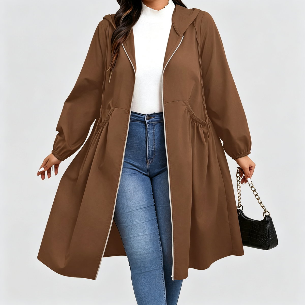 Elara | Cinched Hooded Coat