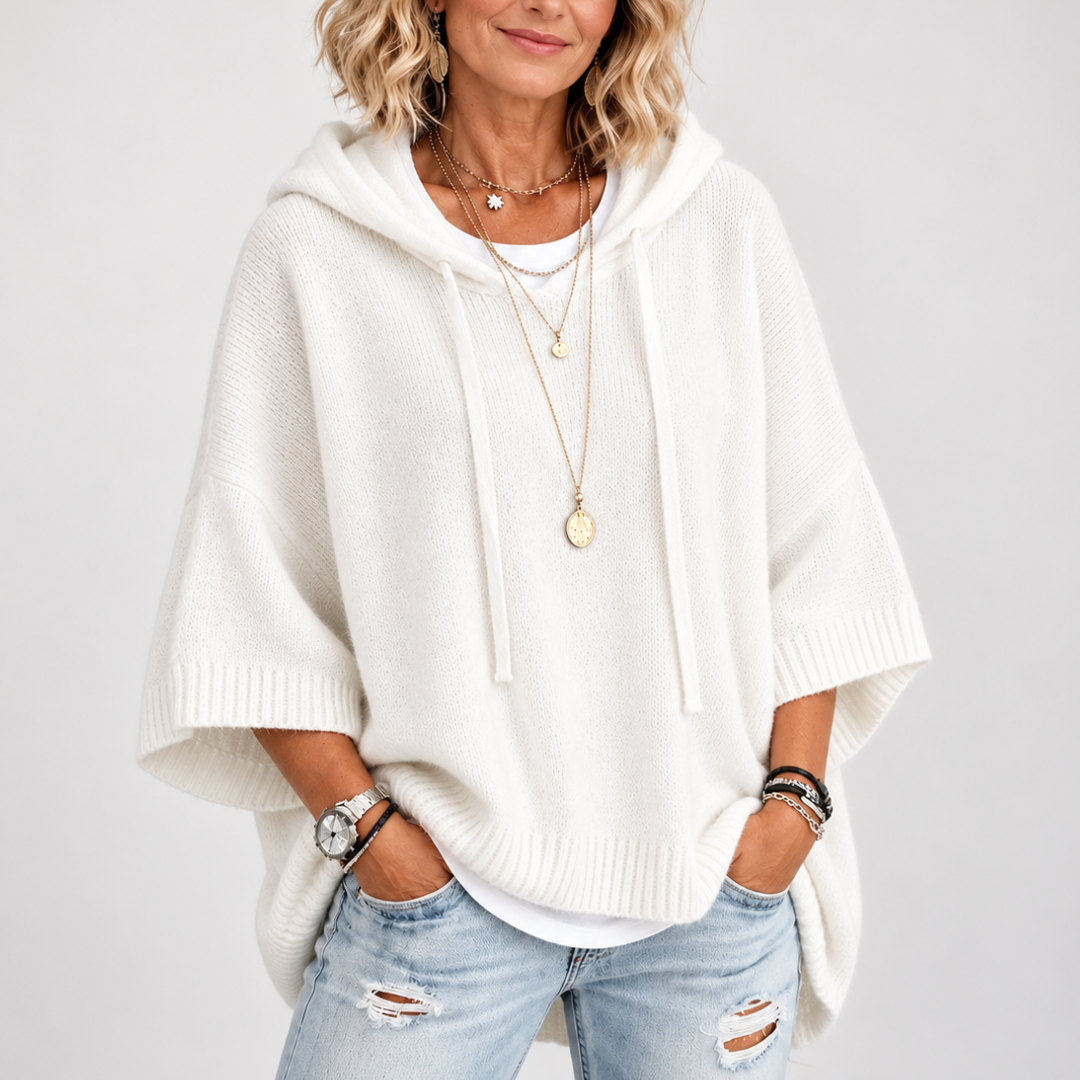 Camille | Charcoal Poncho Sweater