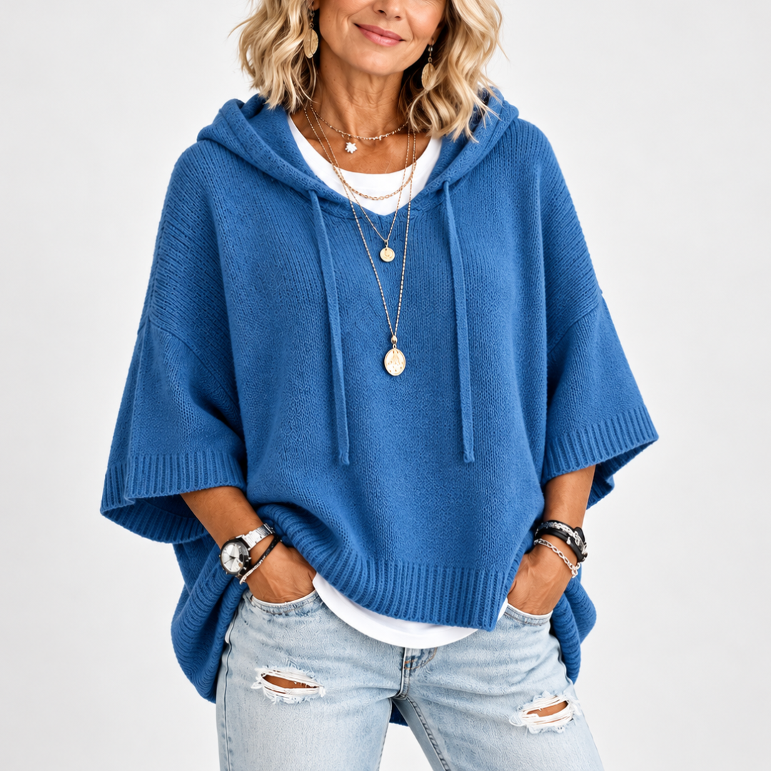 Camille | Charcoal Poncho Sweater