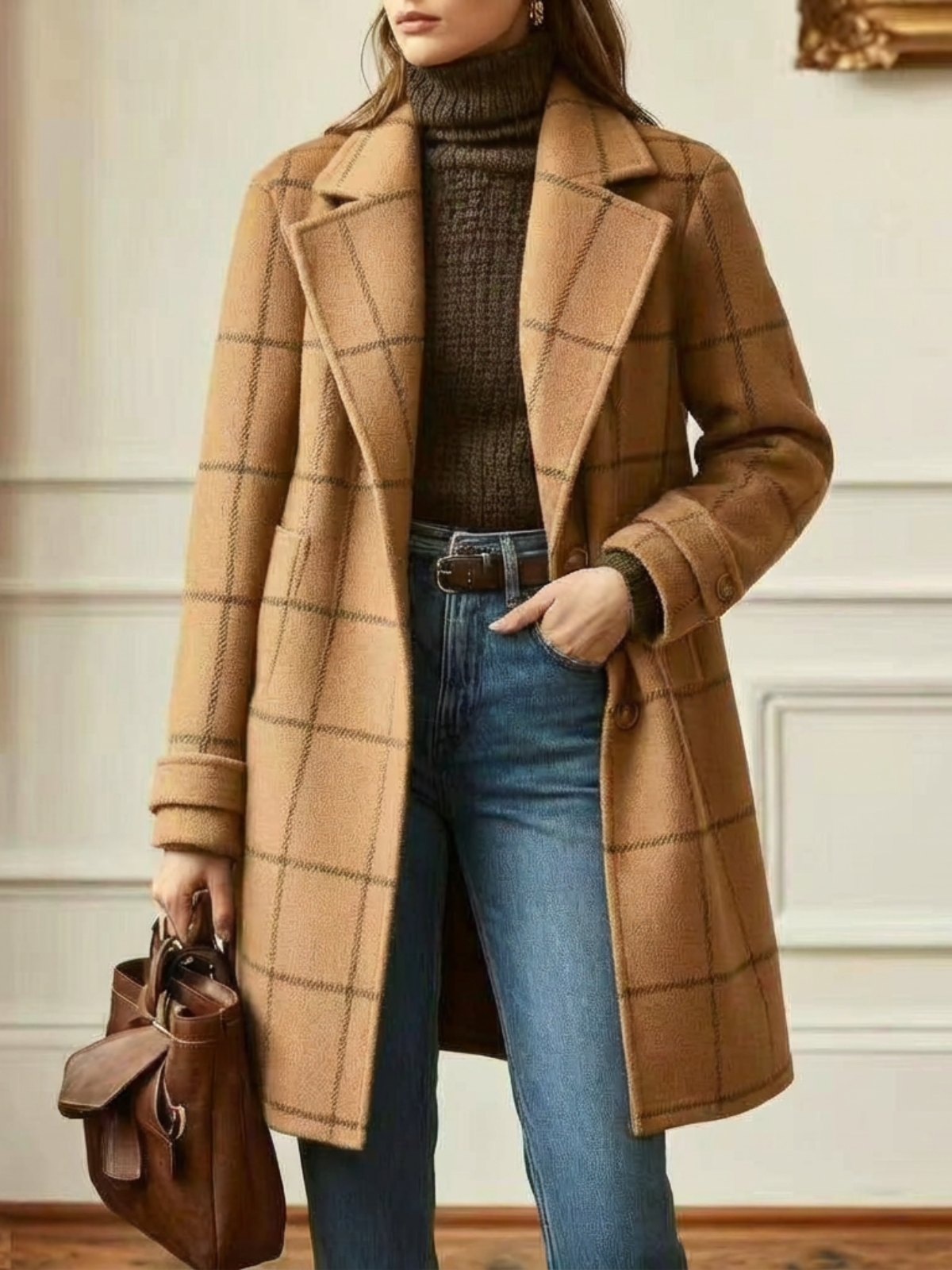 Elowen | Timeless Plaid Long Coat