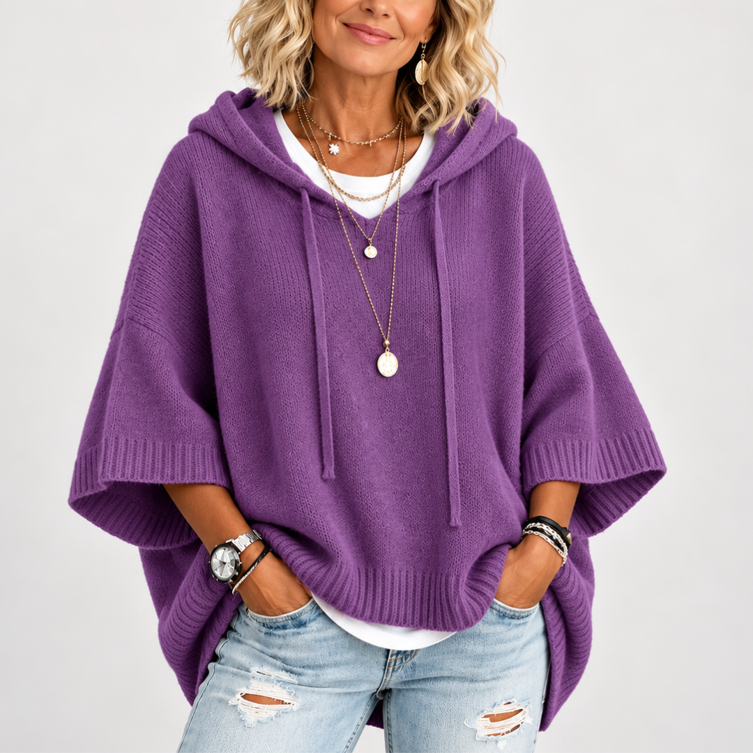 Camille | Charcoal Poncho Sweater
