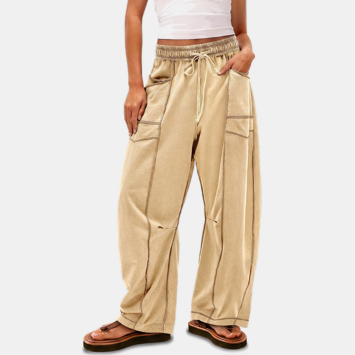 Women's Wide Leg Drawstring Sweatpants with Pockets