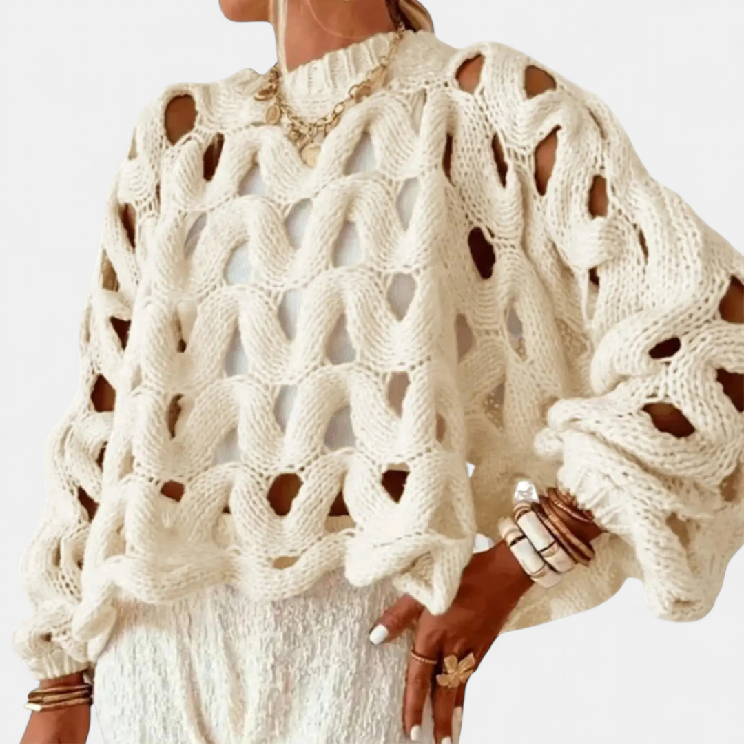 MARINA™ – Openwork Crochet Pullover Sweater