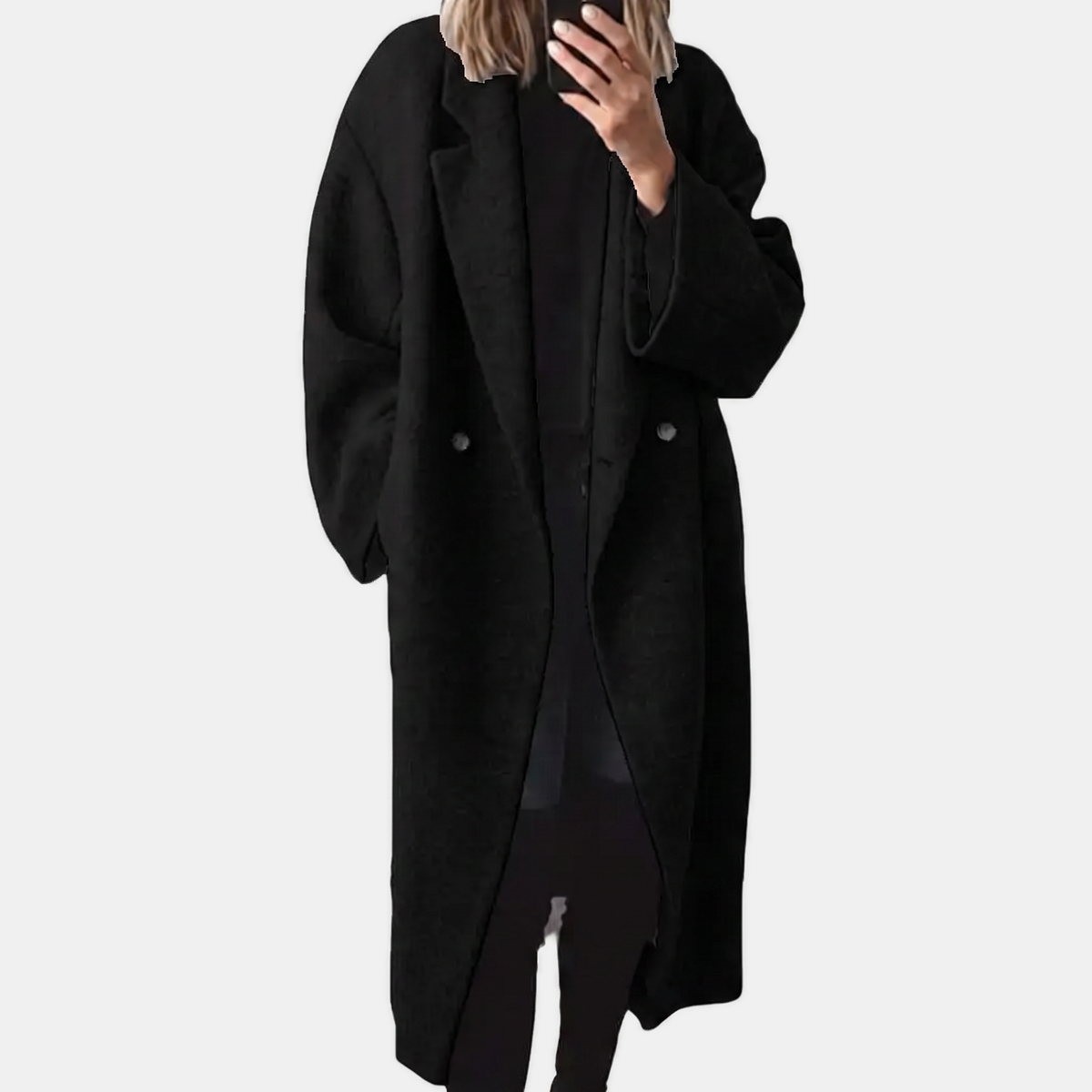 Women's Double Breasted Notched Lapel Winter Coat