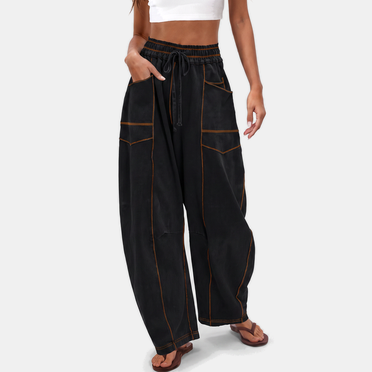 Women's Wide Leg Drawstring Sweatpants with Pockets