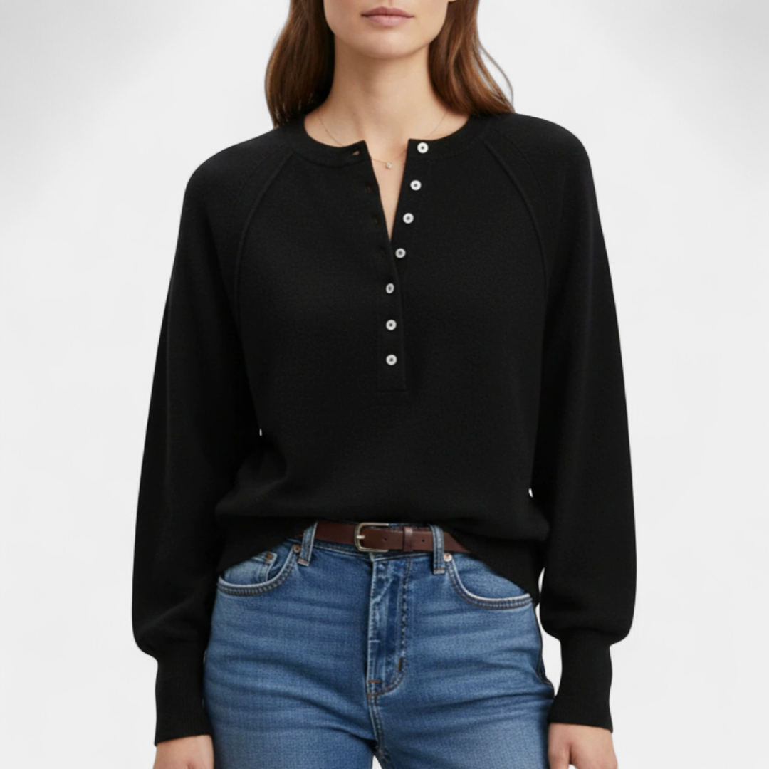 HENLEY™ – Cozy Button-Neck Knit Sweater
