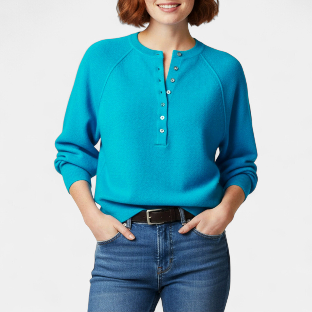 HENLEY™ – Cozy Button-Neck Knit Sweater