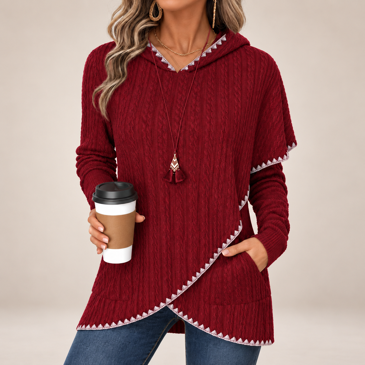 Elodie | Elegant Knit Hoodie
