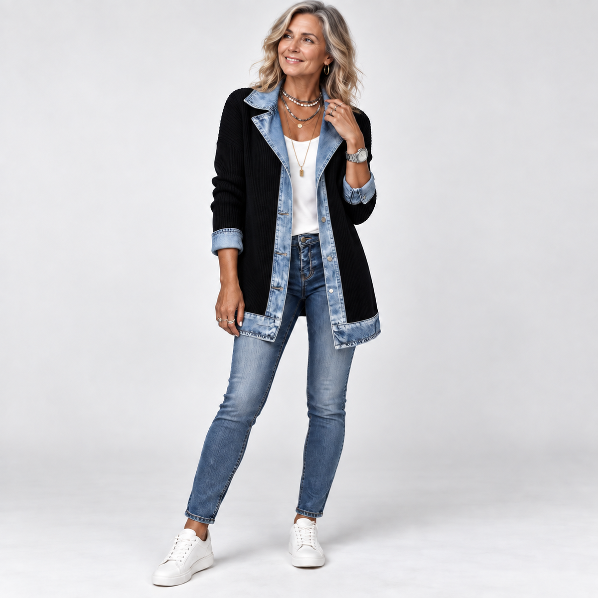 Noelle | Denim Knit Jacket