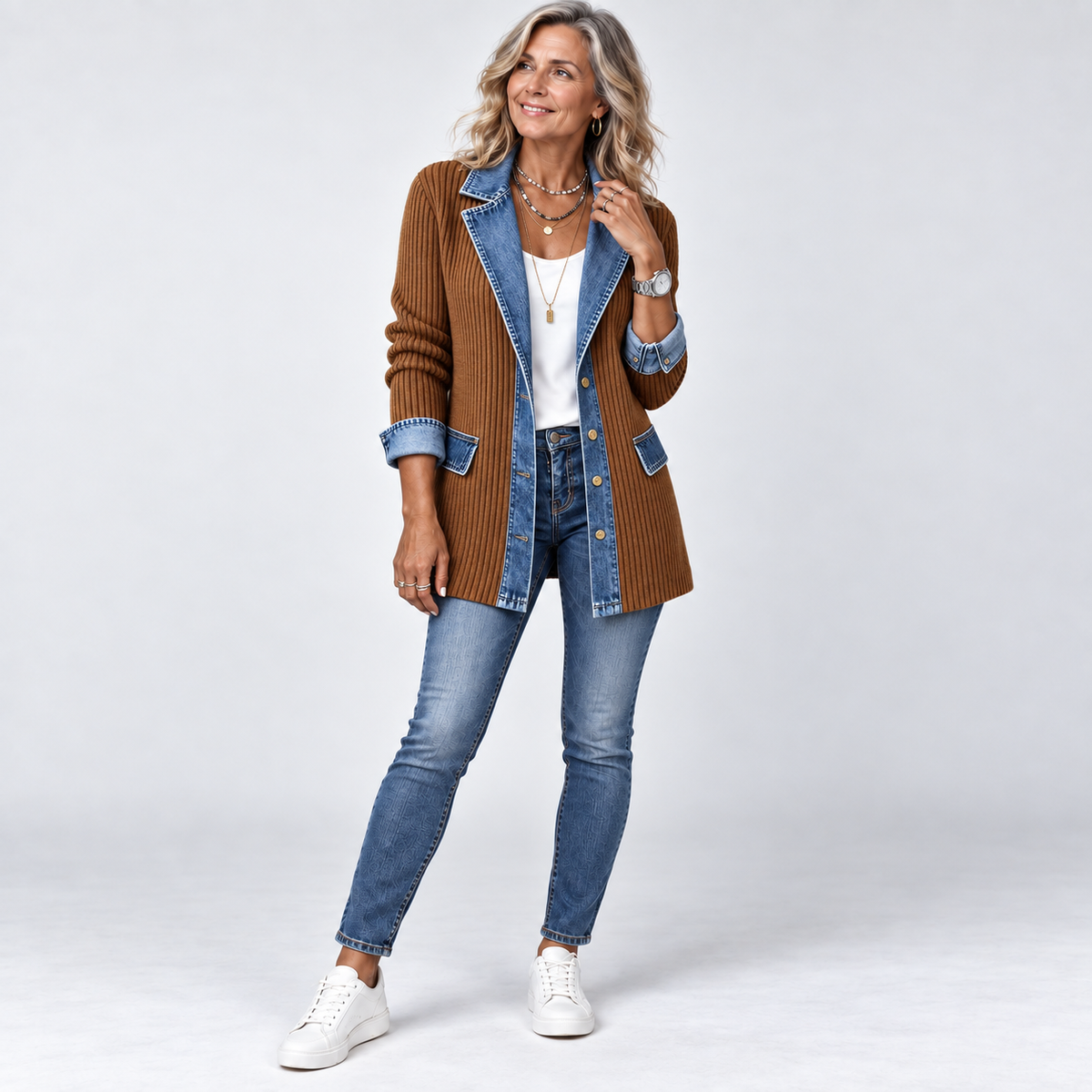 Noelle | Denim Knit Jacket
