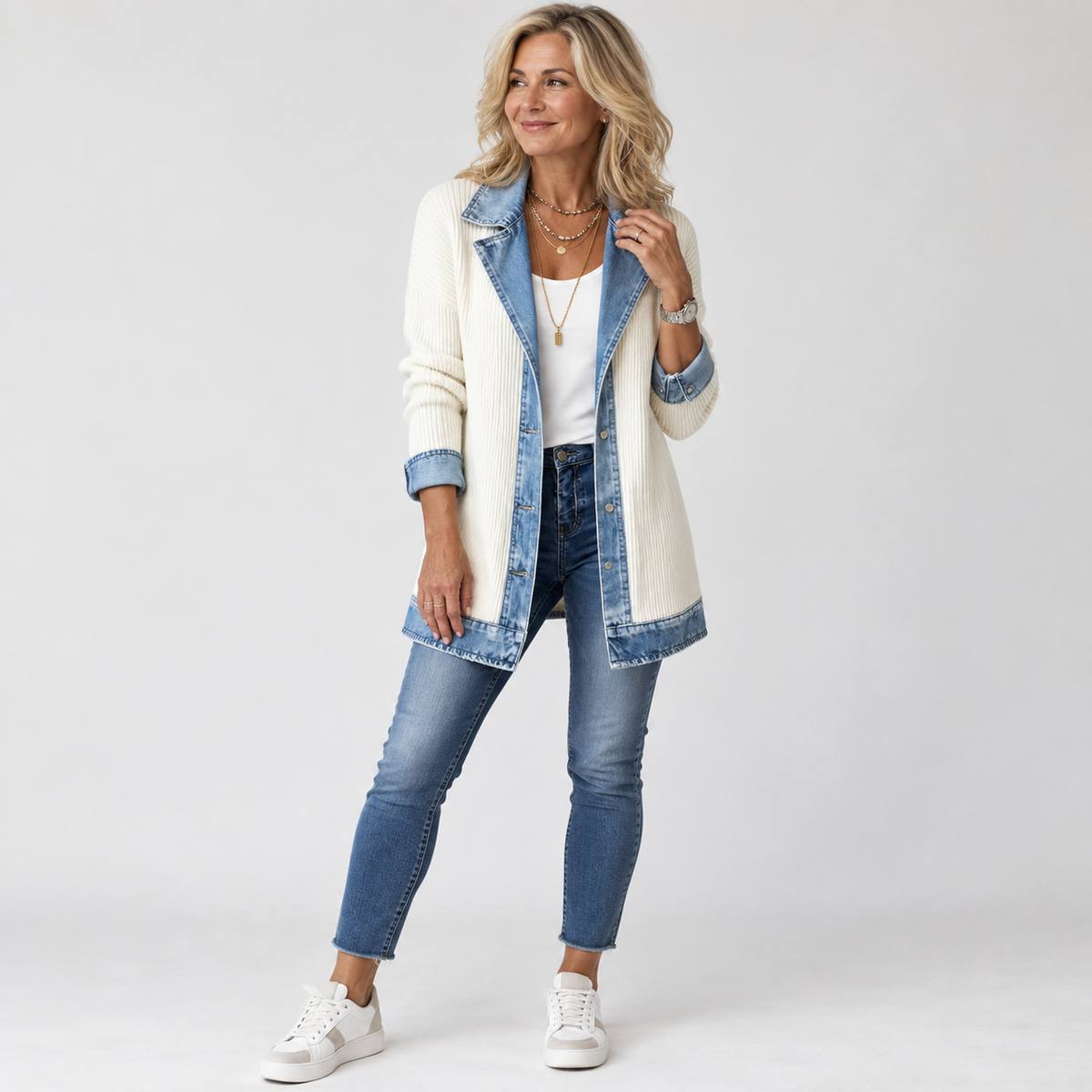Noelle | Denim Knit Jacket