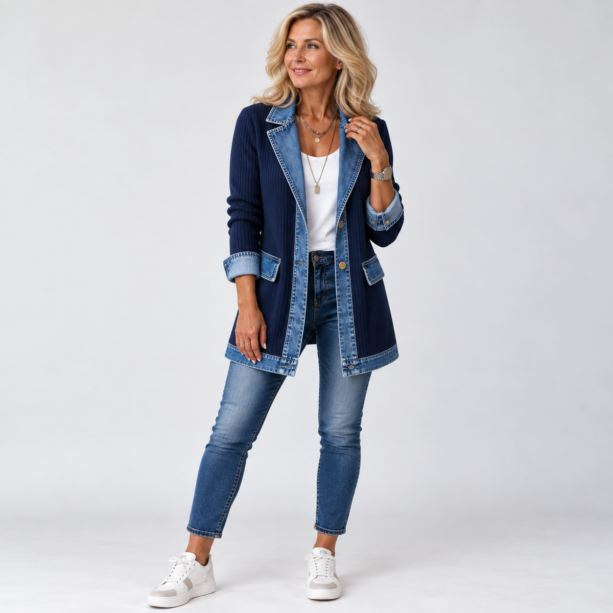 Noelle | Denim Knit Jacket
