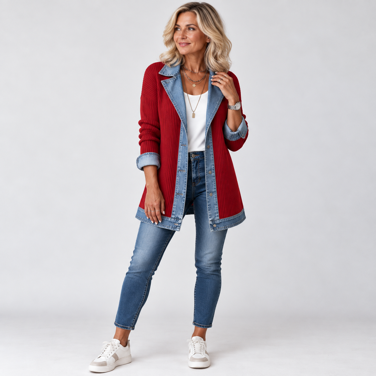 Noelle | Denim Knit Jacket