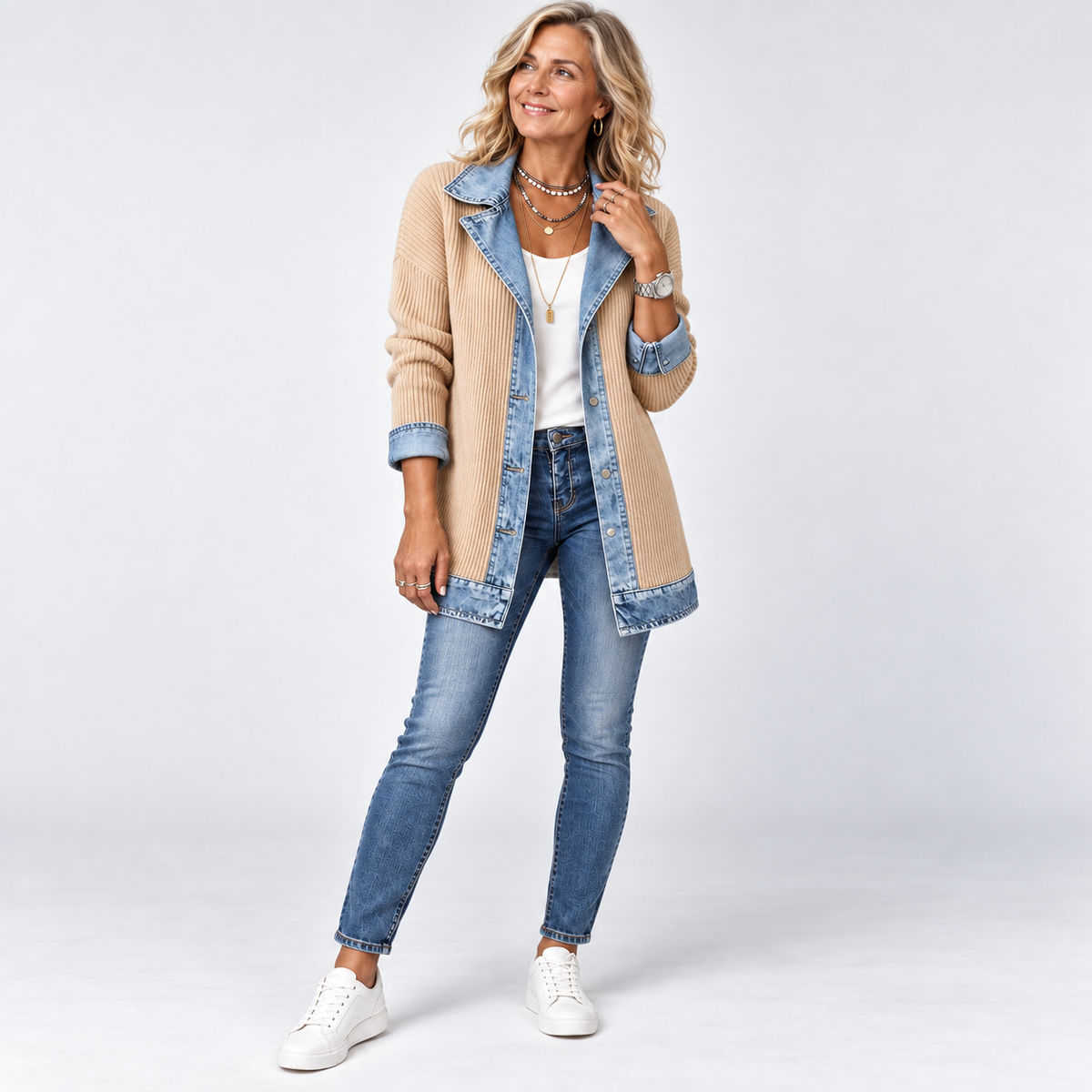 Noelle | Denim Knit Jacket