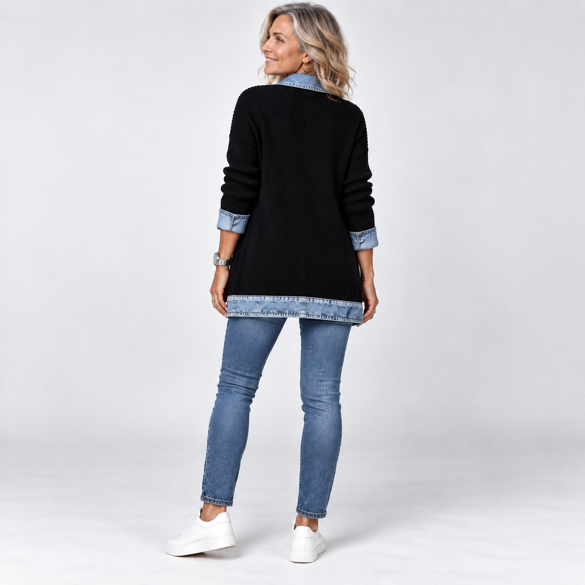 Noelle | Denim Knit Jacket