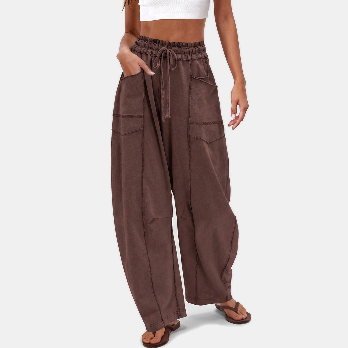 Women's Wide Leg Drawstring Sweatpants with Pockets