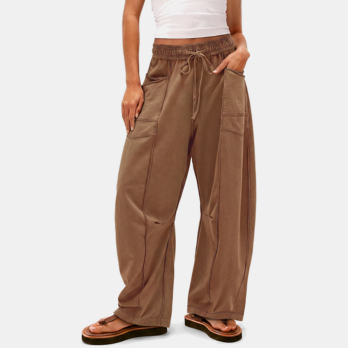 Women's Wide Leg Drawstring Sweatpants with Pockets