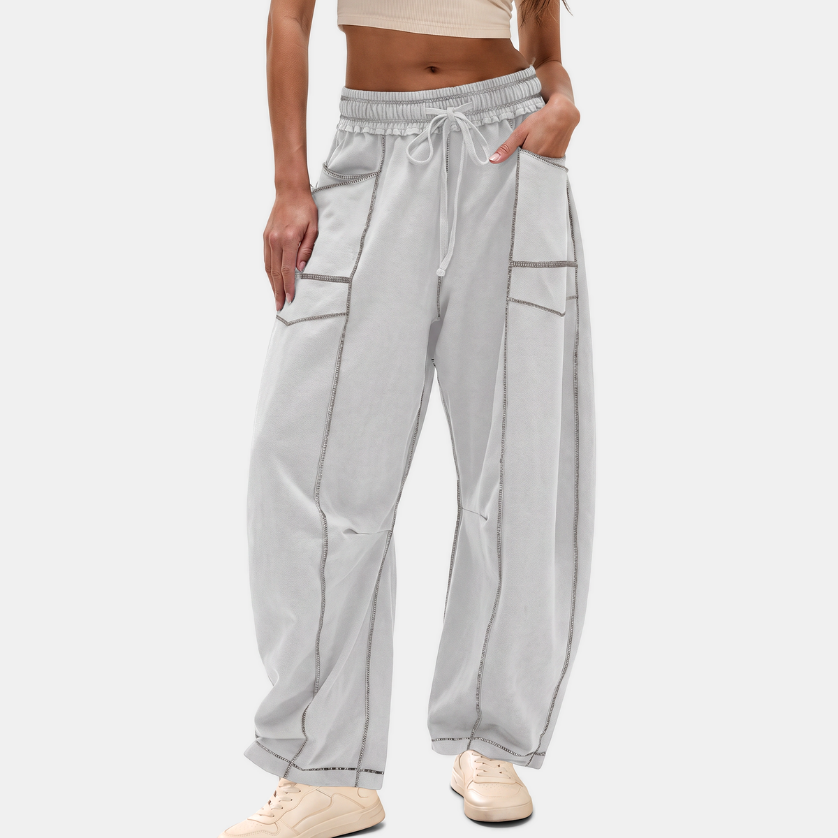 Women's Wide Leg Drawstring Sweatpants with Pockets