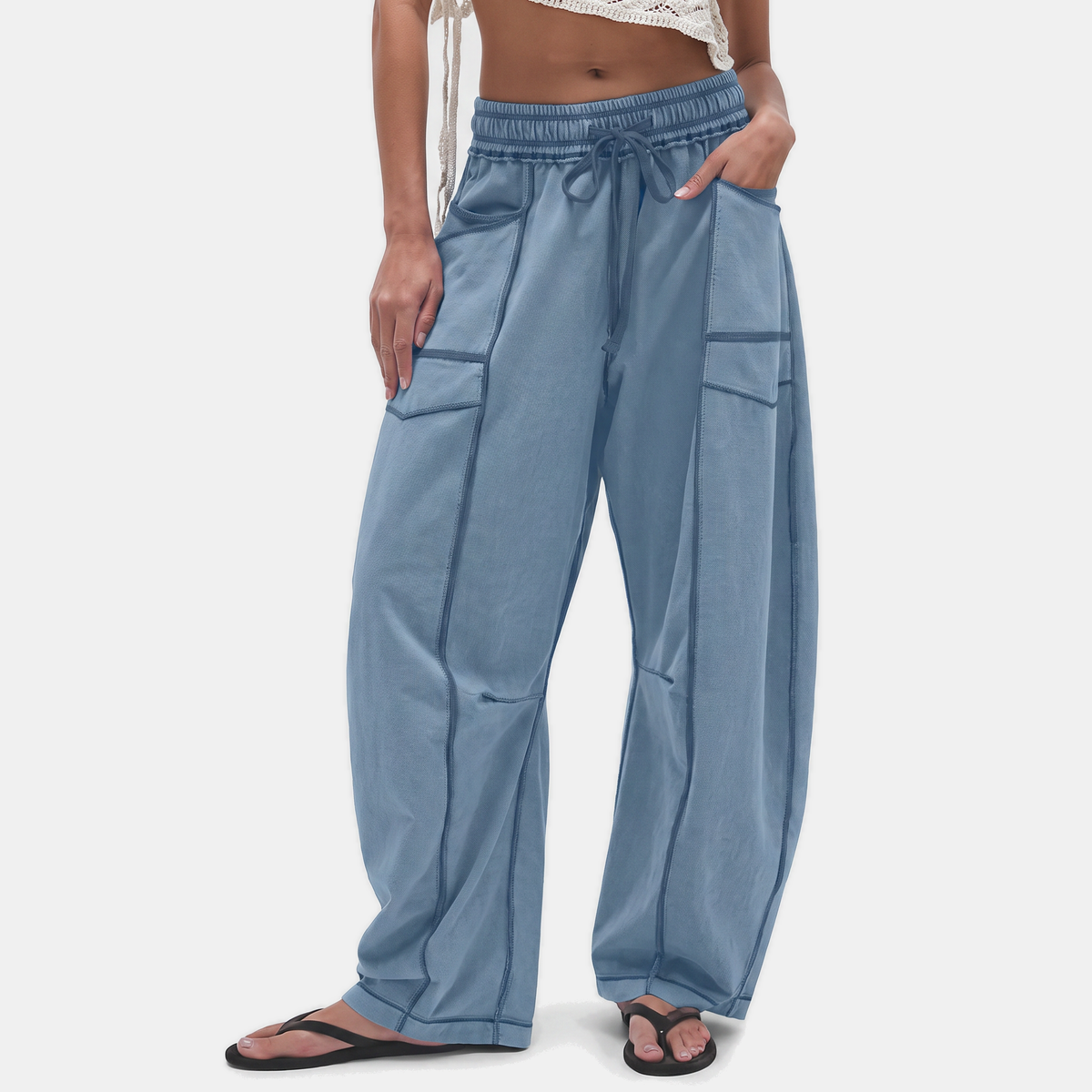 Women's Wide Leg Drawstring Sweatpants with Pockets